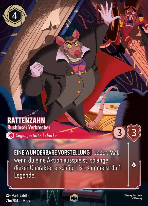 Rattenzahn - Ruchloser Verbrecher — Disney Lorcana Charakter card from Archazia's Island