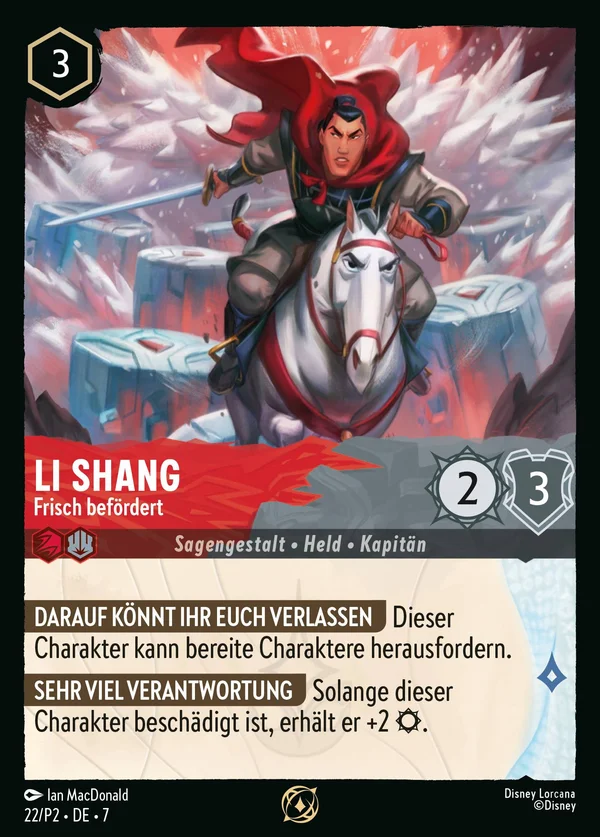 Li Shang - Frisch befördert — Disney Lorcana Charakter card from Archazia's Island