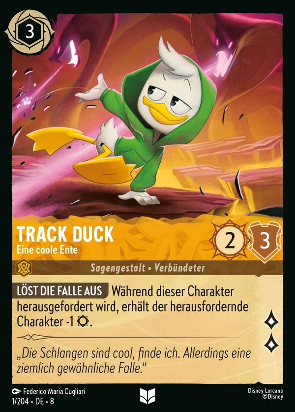 Track Duck - Eine coole Ente — Disney Lorcana Charakter card from The Reign of Jafar