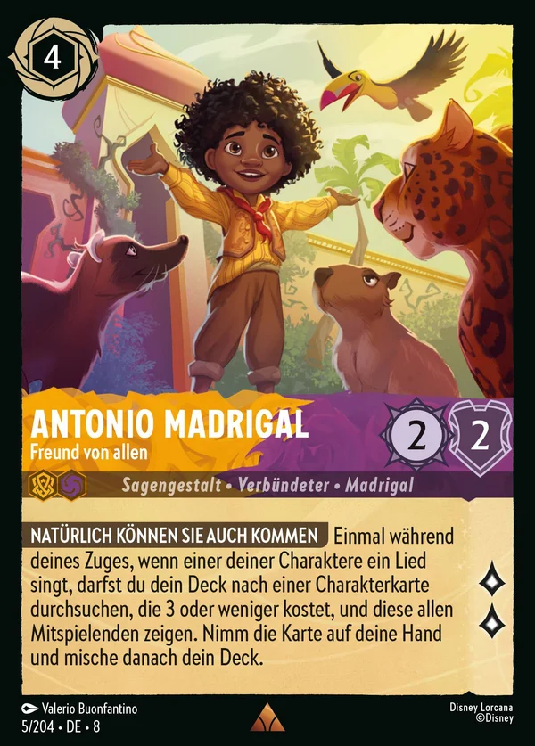 Antonio Madrigal - Freund von allen — Disney Lorcana Charakter card from The Reign of Jafar