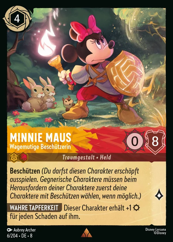 Minnie Maus - Wagemutige Beschützerin — Disney Lorcana Charakter card from The Reign of Jafar