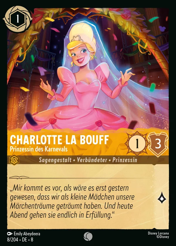 Charlotte La Bouff - Prinzessin des Karnevals — Disney Lorcana Charakter card from The Reign of Jafar