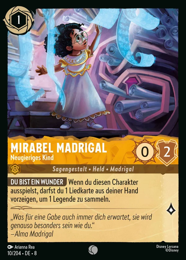 Mirabel Madrigal - Neugieriges Kind — Disney Lorcana Charakter card from The Reign of Jafar