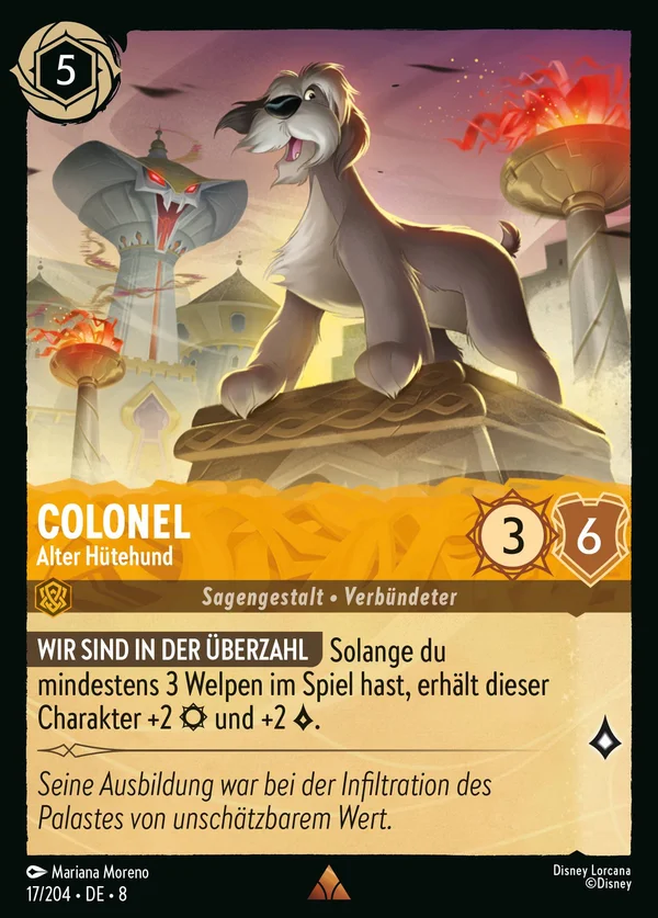Colonel - Alter Hütehund — Disney Lorcana Charakter card from The Reign of Jafar