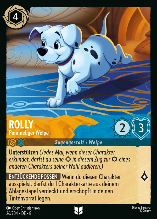 Rolly - Pummeliger Welpe — Disney Lorcana Charakter card from The Reign of Jafar