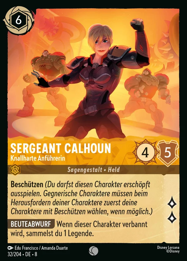 Sergeant Calhoun - Knallharte Anführerin — Disney Lorcana Charakter card from The Reign of Jafar
