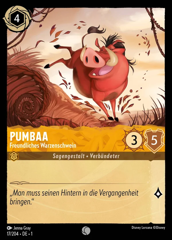 Pumbaa - Freundliches Warzenschwein — Disney Lorcana Charakter card from The First Chapter