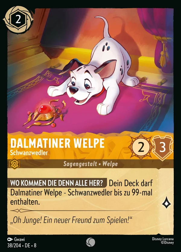 Dalmatiner Welpe - Schwanzwedler — Disney Lorcana Charakter card from The Reign of Jafar