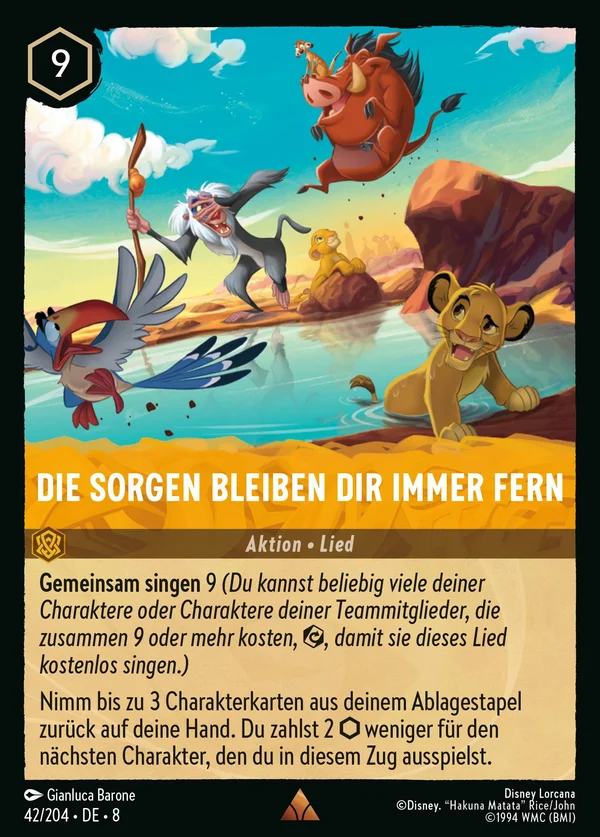 Die Sorgen bleiben dir immer fern — Disney Lorcana Aktion card from The Reign of Jafar