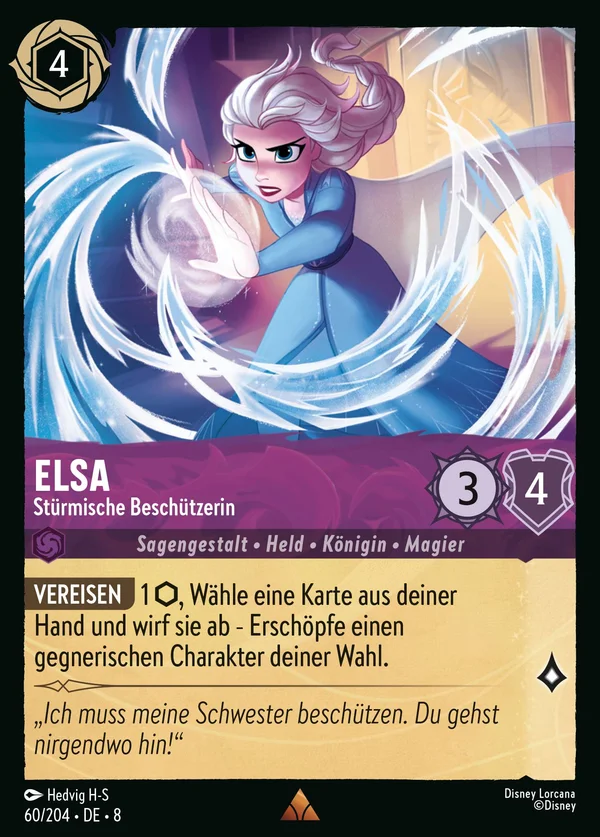 Elsa - Stürmische Beschützerin — Disney Lorcana Charakter card from The Reign of Jafar