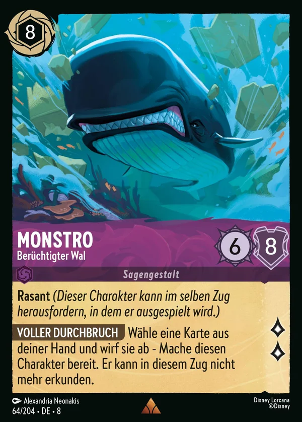 Monstro - Berüchtigter Wal — Disney Lorcana Charakter card from The Reign of Jafar