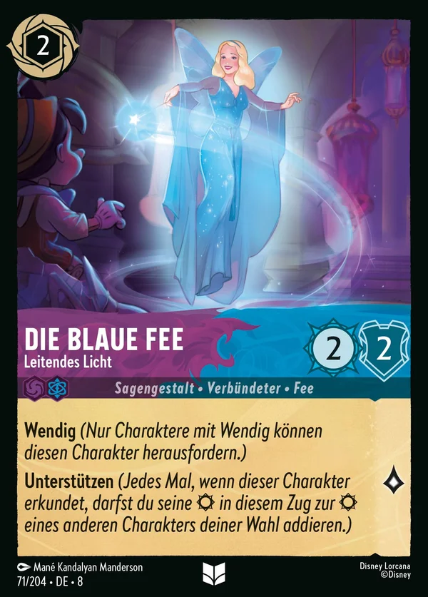 Die Blaue Fee - Leitendes Licht — Disney Lorcana Charakter card from The Reign of Jafar