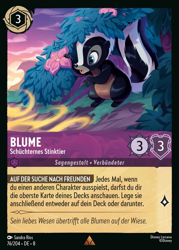 Blume - Schüchternes Stinktier — Disney Lorcana Charakter card from The Reign of Jafar