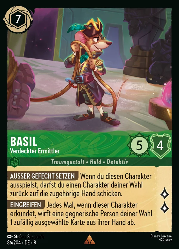 Basil - Verdeckter Ermittler — Disney Lorcana Charakter card from The Reign of Jafar