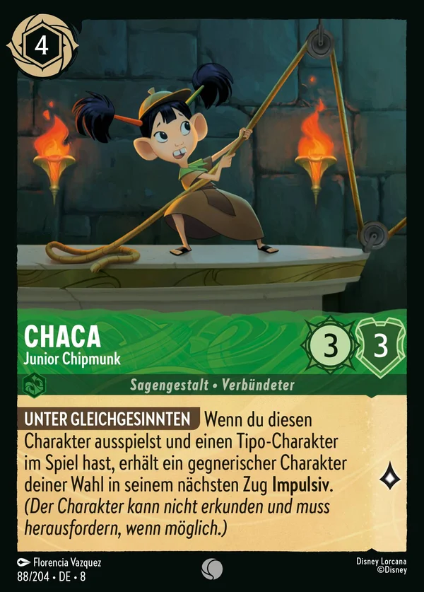Chaca - Junior Chipmunk — Disney Lorcana Charakter card from The Reign of Jafar