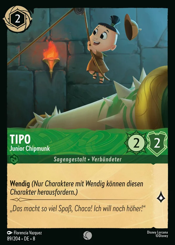 Tipo - Junior Chipmunk — Disney Lorcana Charakter card from The Reign of Jafar