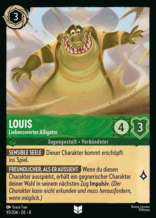 Louis - Liebenswerter Alligator — Disney Lorcana Charakter card from The Reign of Jafar