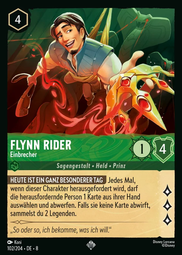 Flynn Rider - Einbrecher — Disney Lorcana Charakter card from The Reign of Jafar