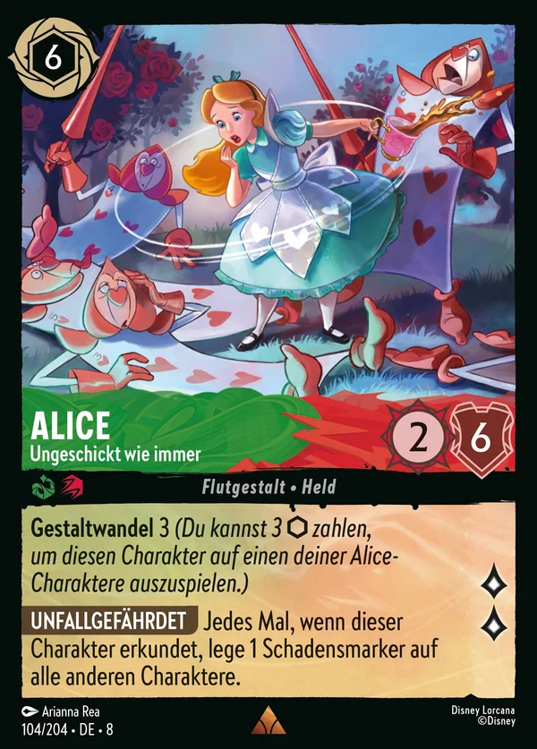 Alice - Ungeschickt wie immer — Disney Lorcana Charakter card from The Reign of Jafar