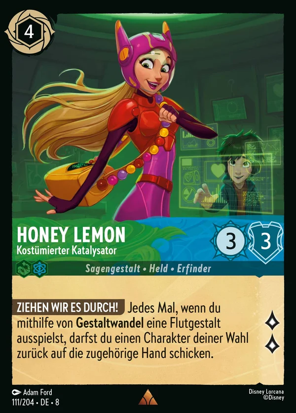Honey Lemon - Kostümierter Katalysator — Disney Lorcana Charakter card from The Reign of Jafar