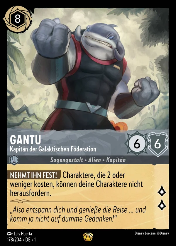 Gantu - Kapitän der Galaktischen Föderation — Disney Lorcana Charakter card from The First Chapter