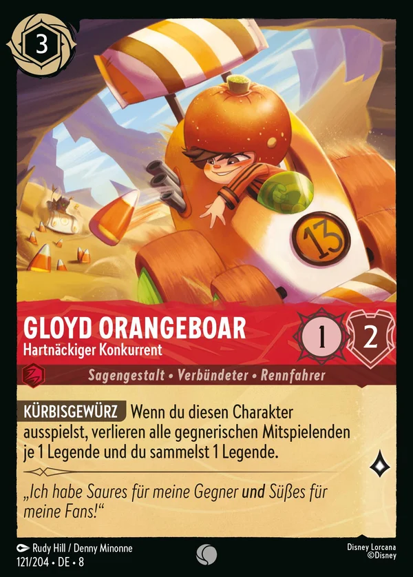 Gloyd Orangeboar - Hartnäckiger Konkurrent — Disney Lorcana Charakter card from The Reign of Jafar