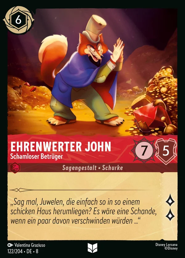 Ehrenwerter John - Schamloser Betrüger — Disney Lorcana Charakter card from The Reign of Jafar