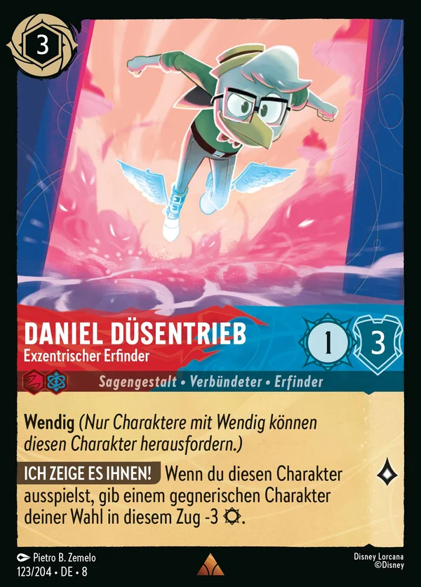 Daniel Düsentrieb - Exzentrischer Erfinder — Disney Lorcana Charakter card from The Reign of Jafar