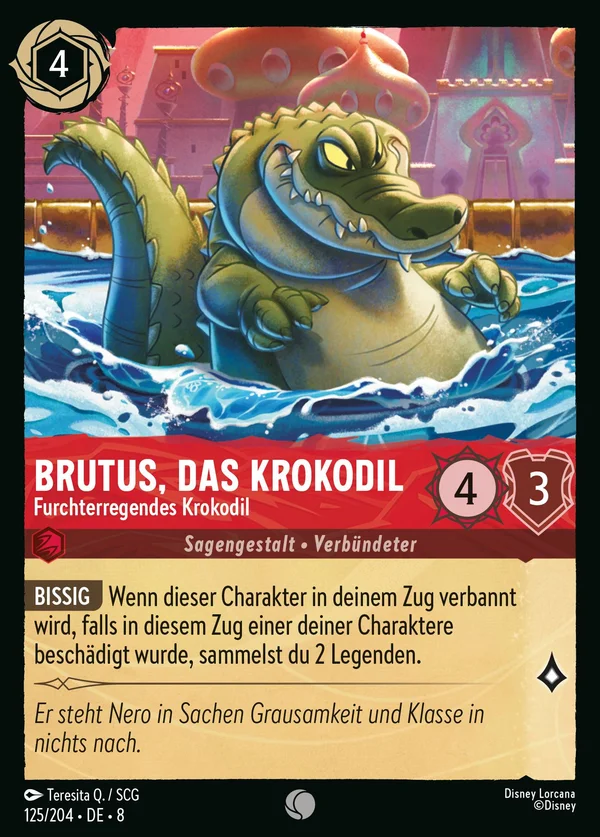 Brutus, das Krokodil - Furchterregendes Krokodil — Disney Lorcana Charakter card from The Reign of Jafar