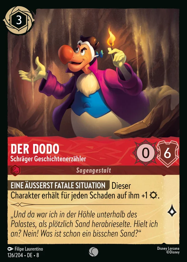 Der Dodo - Schräger Geschichtenerzähler — Disney Lorcana Charakter card from The Reign of Jafar
