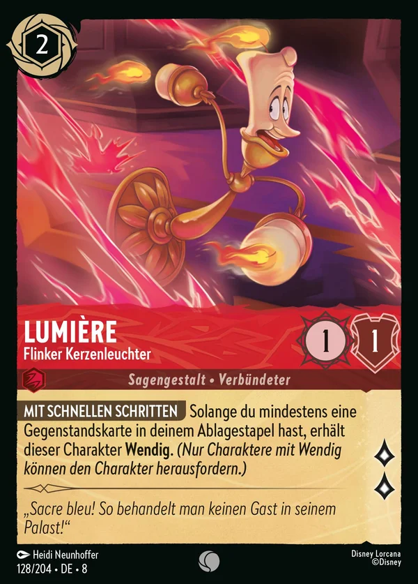Lumière - Flinker Kerzenleuchter — Disney Lorcana Charakter card from The Reign of Jafar