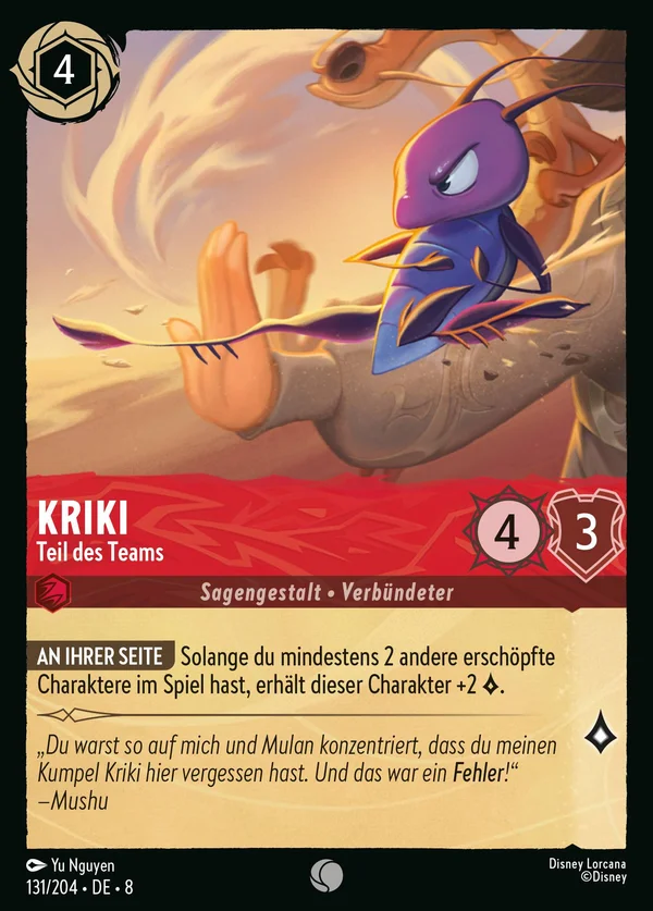 Kriki - Teil des Teams — Disney Lorcana Charakter card from The Reign of Jafar