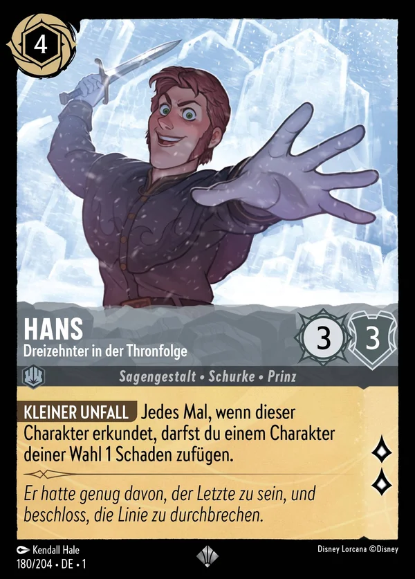 Hans - Dreizehnter in der Thronfolge — Disney Lorcana Charakter card from The First Chapter