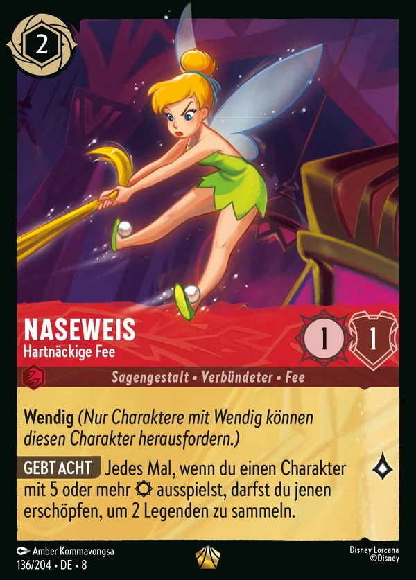 Naseweis - Hartnäckige Fee — Disney Lorcana Charakter card from The Reign of Jafar