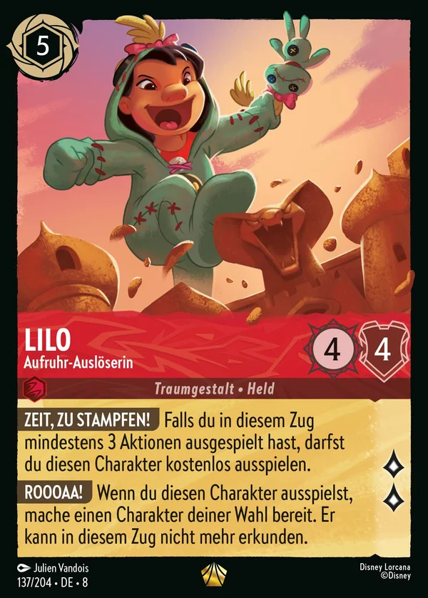 Lilo - Aufruhr-Auslöserin — Disney Lorcana Charakter card from The Reign of Jafar