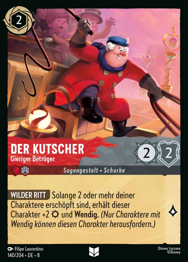 Der Kutscher - Gieriger Betrüger — Disney Lorcana Charakter card from The Reign of Jafar