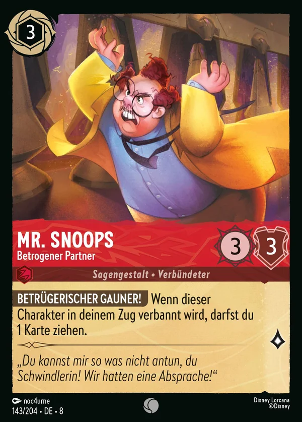 Mr. Snoops - Betrogener Partner — Disney Lorcana Charakter card from The Reign of Jafar