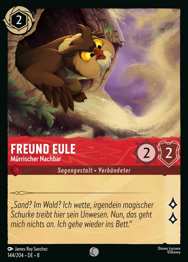 Freund Eule - Mürrischer Nachbar — Disney Lorcana Charakter card from The Reign of Jafar