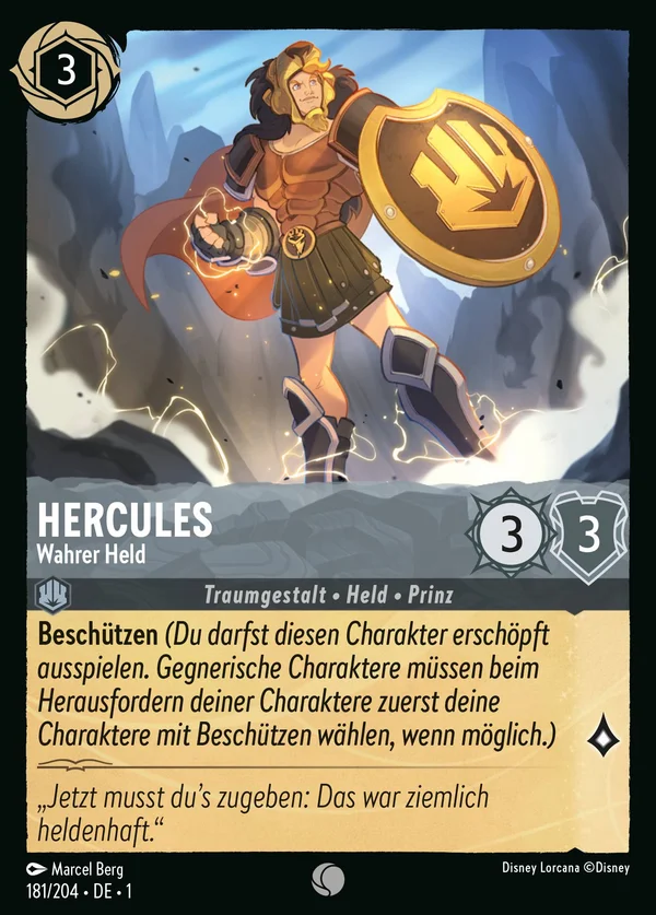 Hercules - Wahrer Held — Disney Lorcana Charakter card from The First Chapter
