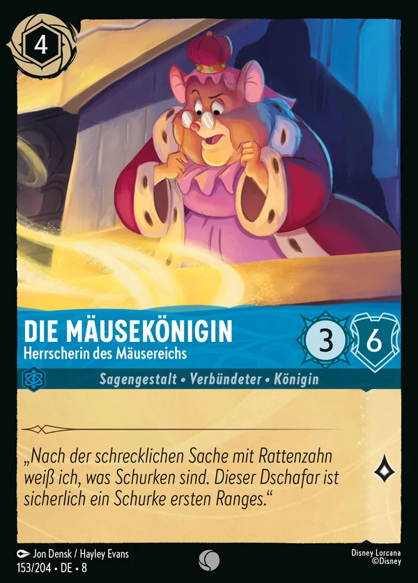 Die Mäusekönigin - Herrscherin des Mäusereichs — Disney Lorcana Charakter card from The Reign of Jafar