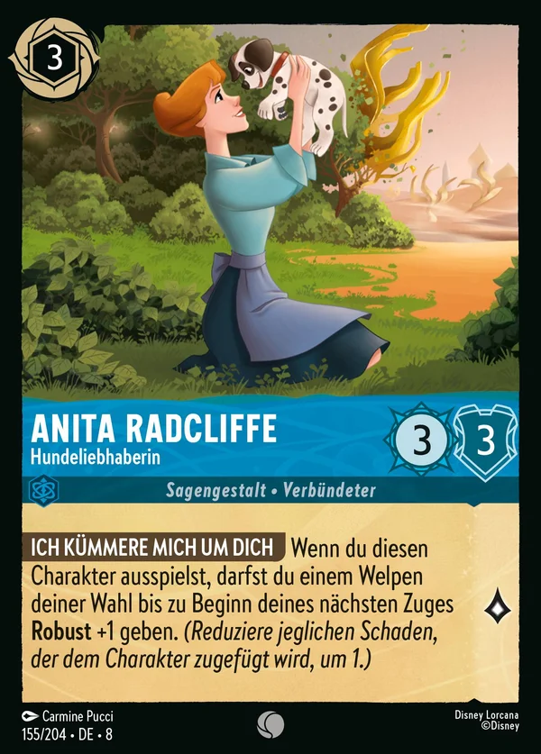 Anita Radcliffe - Hundeliebhaberin — Disney Lorcana Charakter card from The Reign of Jafar