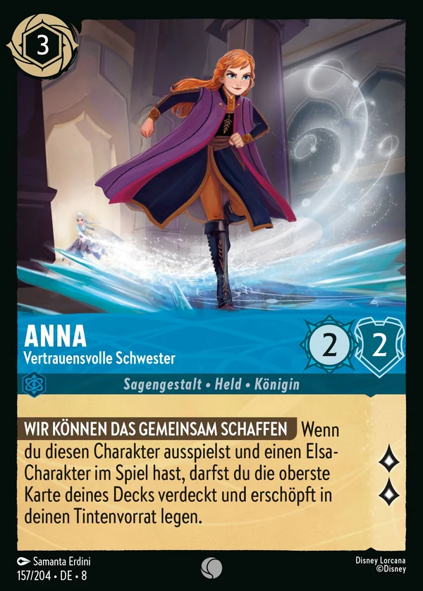 Anna - Vertrauensvolle Schwester — Disney Lorcana Charakter card from The Reign of Jafar
