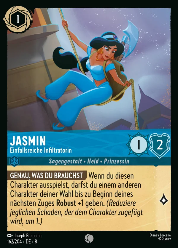 Jasmin - Einfallsreiche Infiltratorin — Disney Lorcana Charakter card from The Reign of Jafar