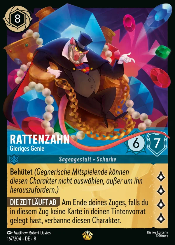 Rattenzahn - Gieriges Genie — Disney Lorcana Charakter card from The Reign of Jafar
