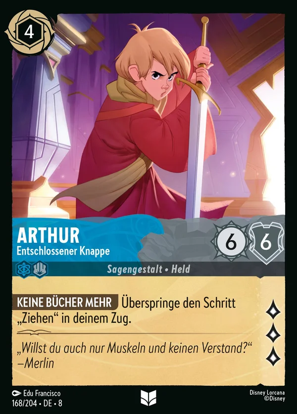 Arthur - Entschlossener Knappe — Disney Lorcana Charakter card from The Reign of Jafar