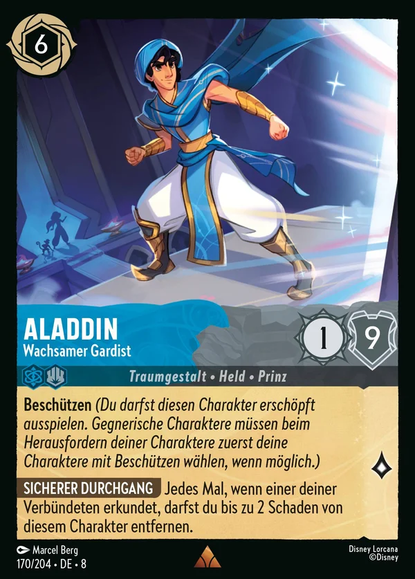 Aladdin - Wachsamer Gardist — Disney Lorcana Charakter card from The Reign of Jafar