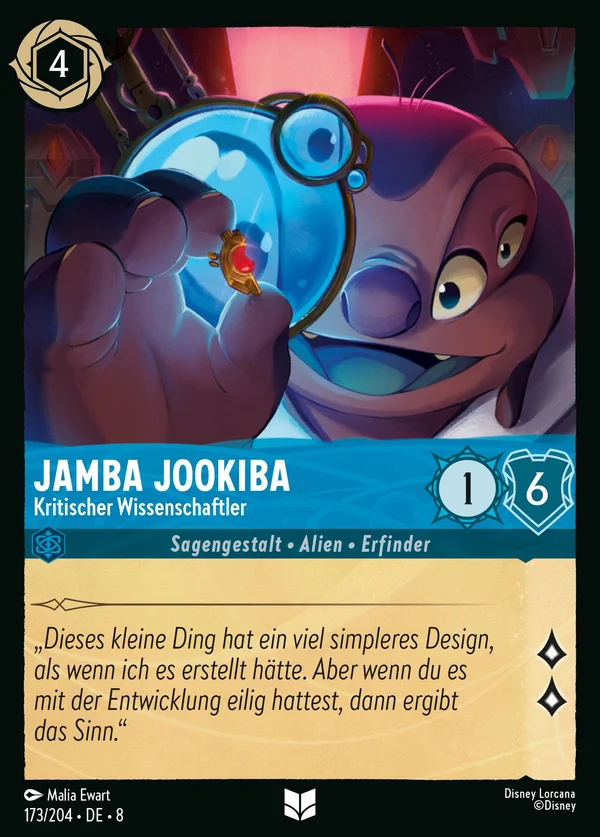 Jamba Jookiba - Kritischer Wissenschaftler — Disney Lorcana Charakter card from The Reign of Jafar
