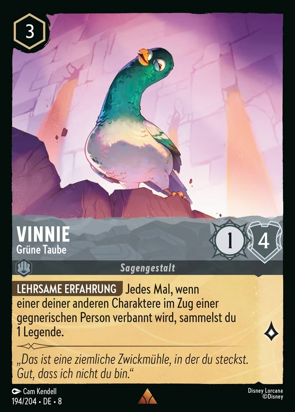 Vinnie - Grüne Taube — Disney Lorcana Charakter card from The Reign of Jafar