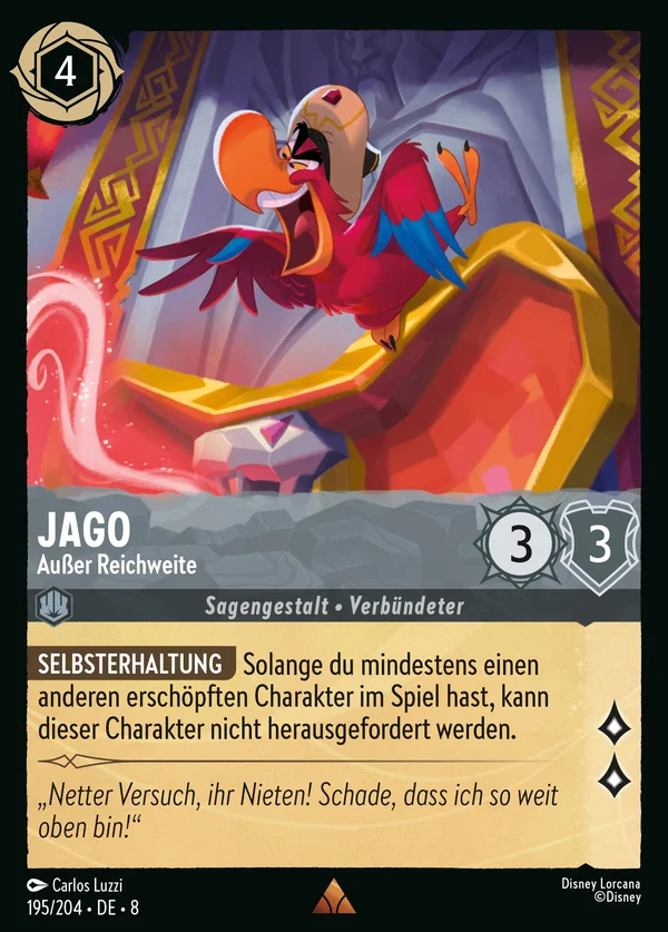 Jago - Außer Reichweite — Disney Lorcana Charakter card from The Reign of Jafar