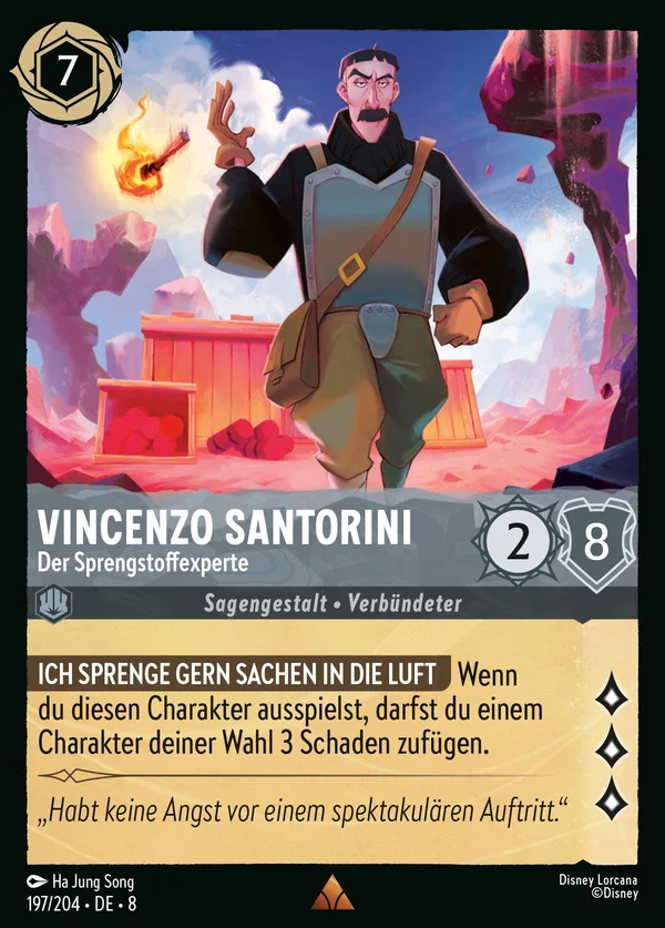 Vincenzo Santorini - Der Sprengstoffexperte — Disney Lorcana Charakter card from The Reign of Jafar